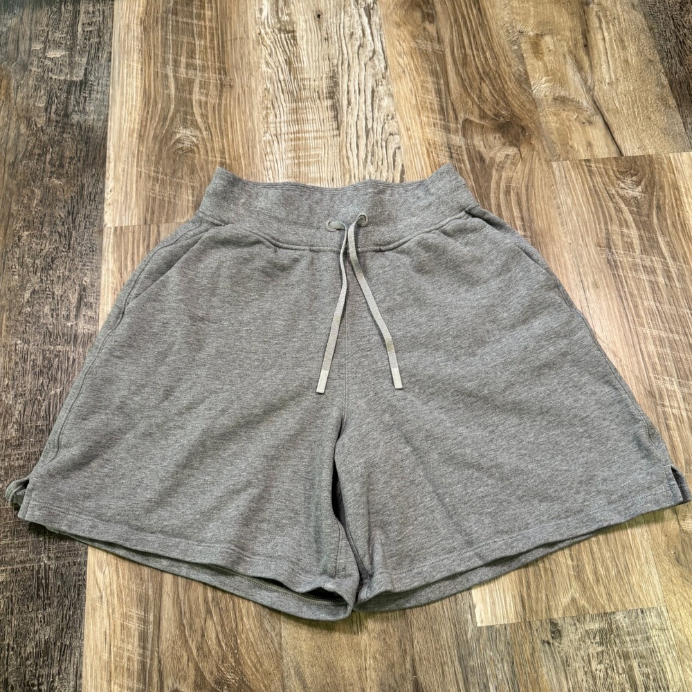 Lululemon All Yours High Rise Long Short 7" Heathered Core Grey Terry Womens 4